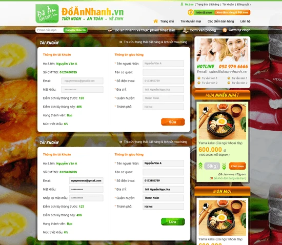 Thiết kế Website thương mại điện tử Đồ ăn nhanh