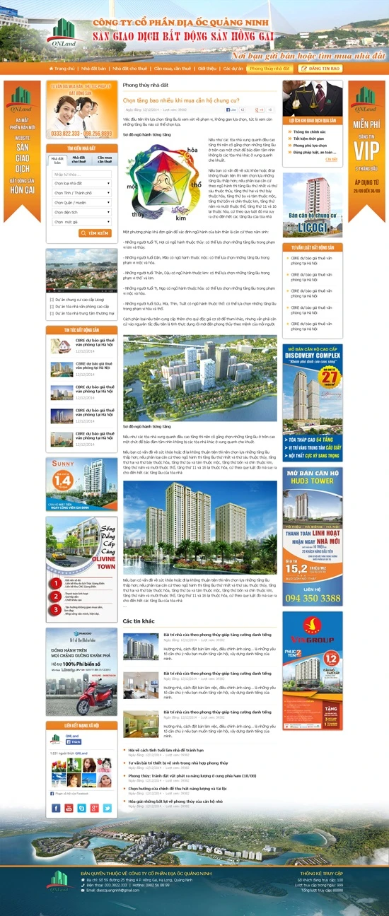 Thiết kế website BĐS nhadathalong.vn - Sàn giao dịch BĐS Hồng Gai Hạ Long