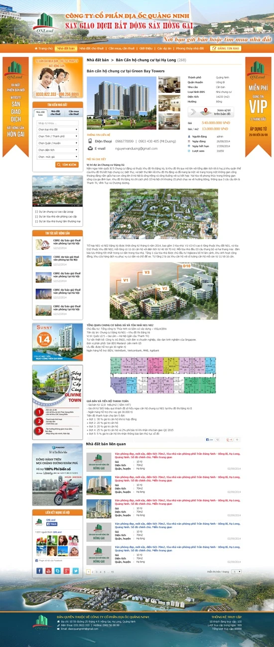 Thiết kế website BĐS nhadathalong.vn - Sàn giao dịch BĐS Hồng Gai Hạ Long
