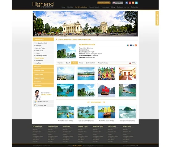 Thiết kế website du lịch Highend Vacation