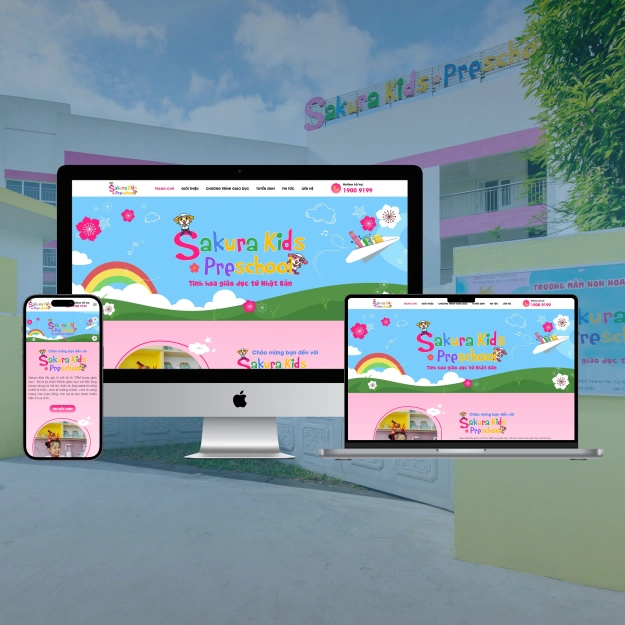 Thiết kế phiên bản mới giao diện website chuỗi trường mầm non Sakurakids - Tinh hoa giáo dục từ Nhật Bản