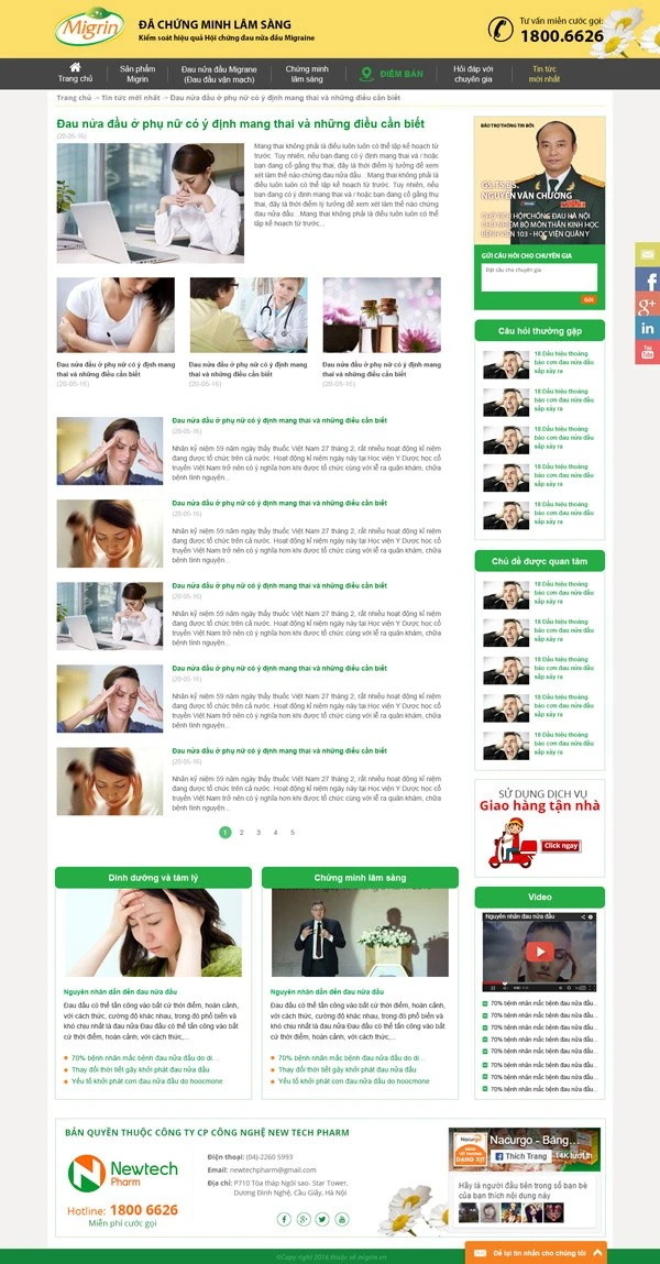 Nhãn hàng dược Migrin - Công ty NewTechPharm