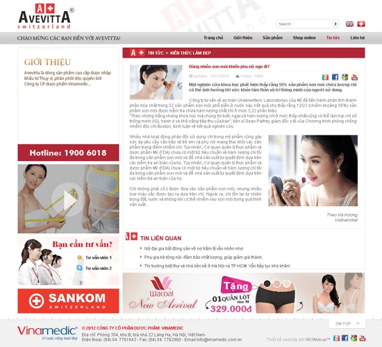 Website thương mại Avevitta