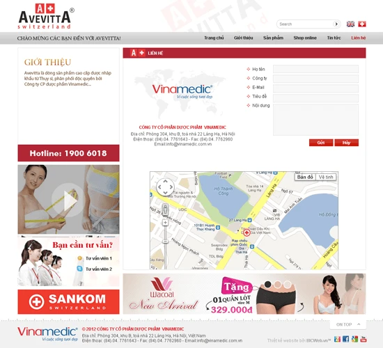 Website thương mại Avevitta
