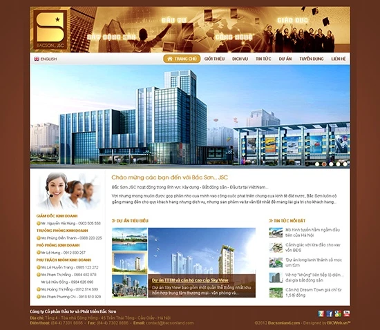 Thiết kế web bất động sản BacSonGroup