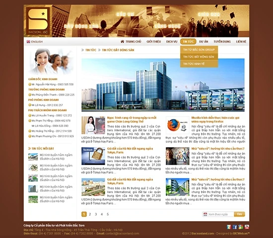 Thiết kế web bất động sản BacSonGroup