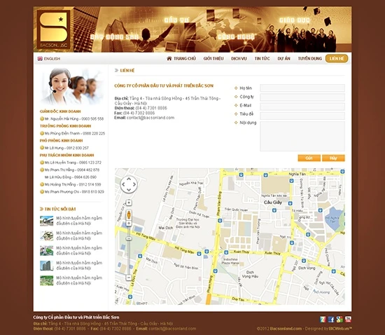 Thiết kế web bất động sản BacSonGroup
