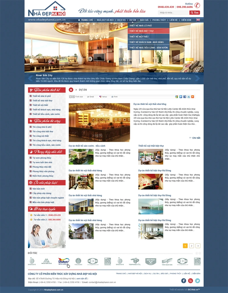 Thiết kế website tư vấn Nhà đẹp Hà Nội