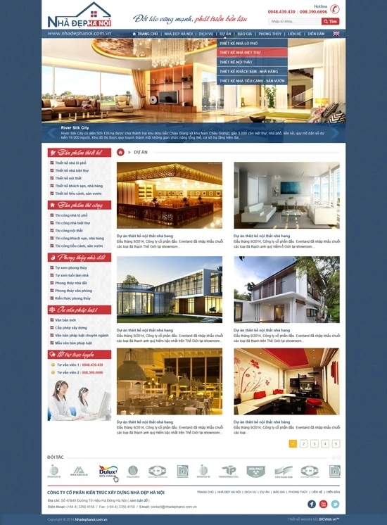 Thiết kế website tư vấn Nhà đẹp Hà Nội