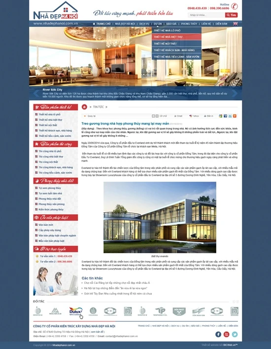 Thiết kế website tư vấn Nhà đẹp Hà Nội