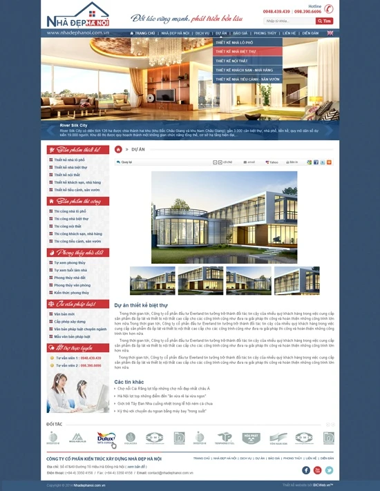 Thiết kế website tư vấn Nhà đẹp Hà Nội