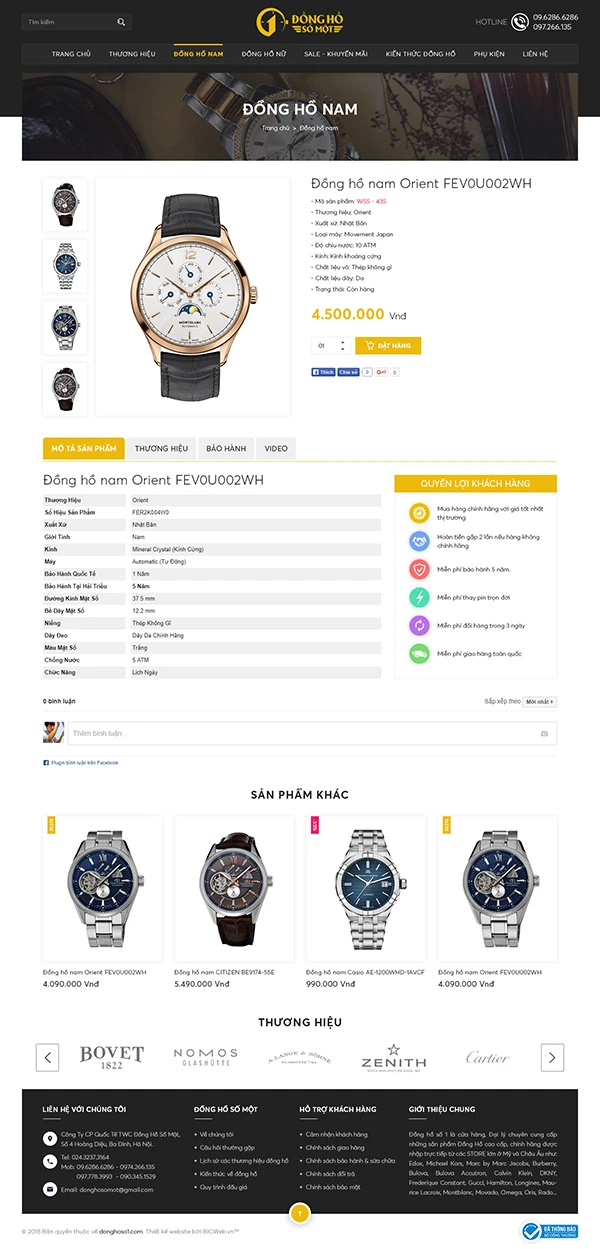 Web bán hàng đồng hồ