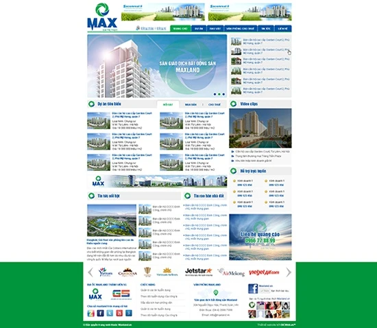 Thiết kế website maxland.vn Địa ốc Maxland top thương hiệu mạnh 2013.