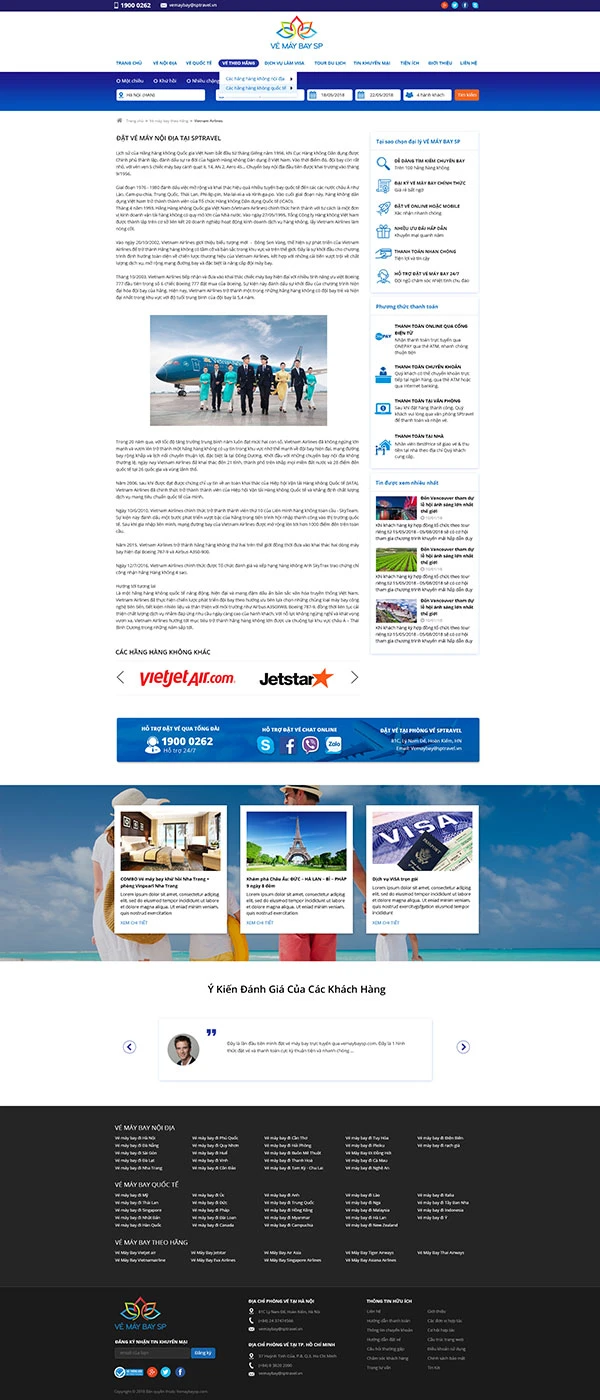 Website công ty bán vé máy bay