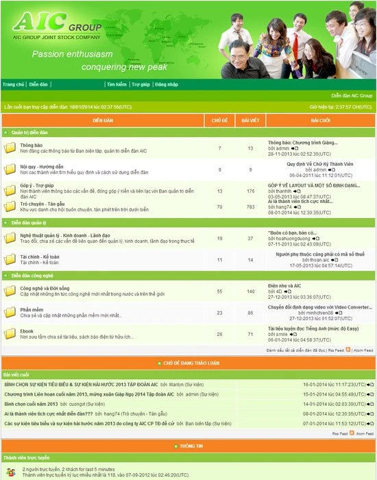 Thiết kế diễn đàn AIC Group