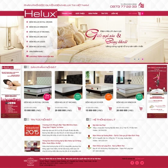 Web TMĐT - Đệm Helux
