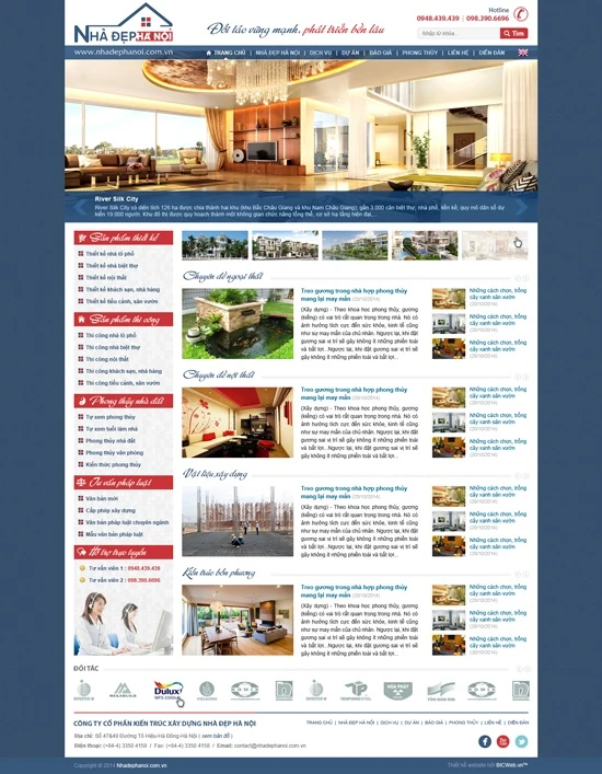 Thiết kế website tư vấn Nhà đẹp Hà Nội