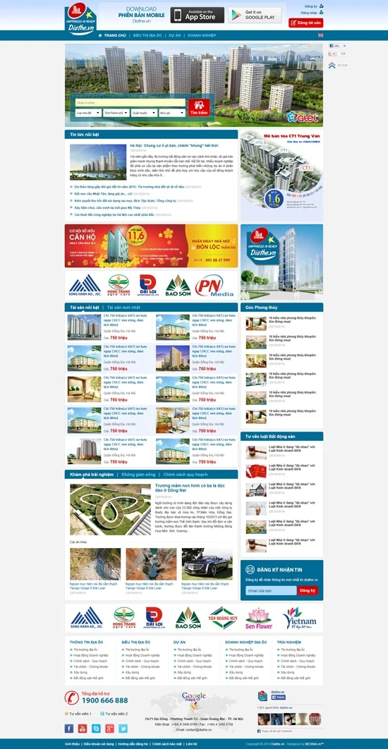 Thiết kế website tư vấn bất động sản và phong thủy diathe.vn