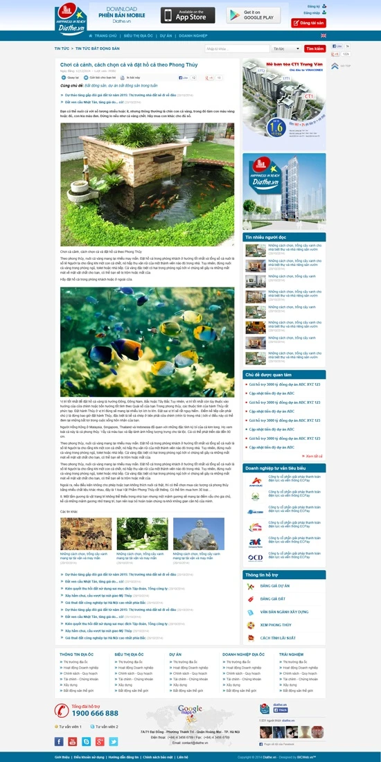 Thiết kế website tư vấn bất động sản và phong thủy diathe.vn