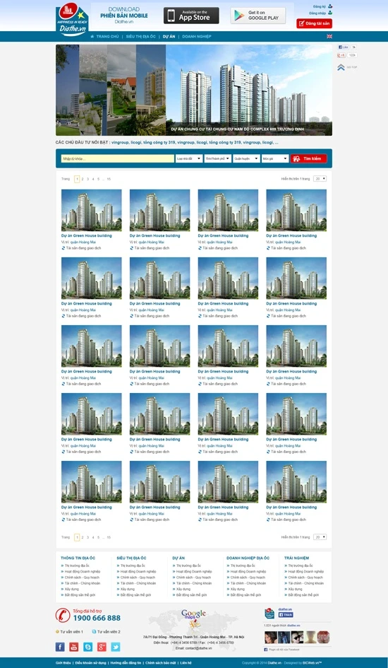 Thiết kế website tư vấn bất động sản và phong thủy diathe.vn