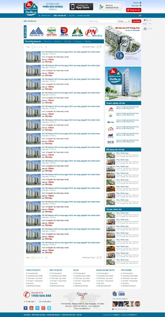Thiết kế website tư vấn bất động sản và phong thủy diathe.vn