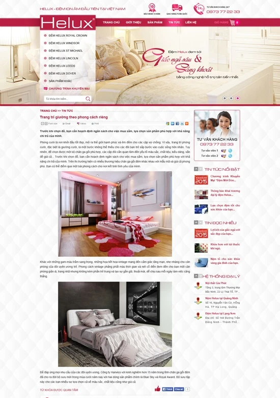 Web TMĐT - Đệm Helux