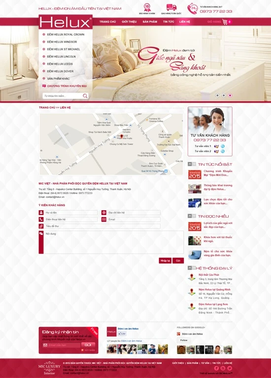 Web TMĐT - Đệm Helux