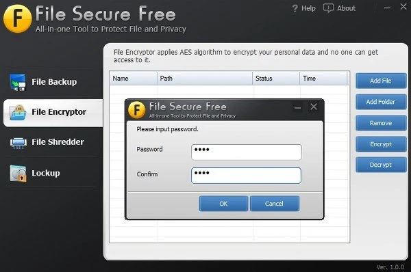 File Secure Free - phần mềm miễn phí bảo vệ dữ liệu hiệu quả