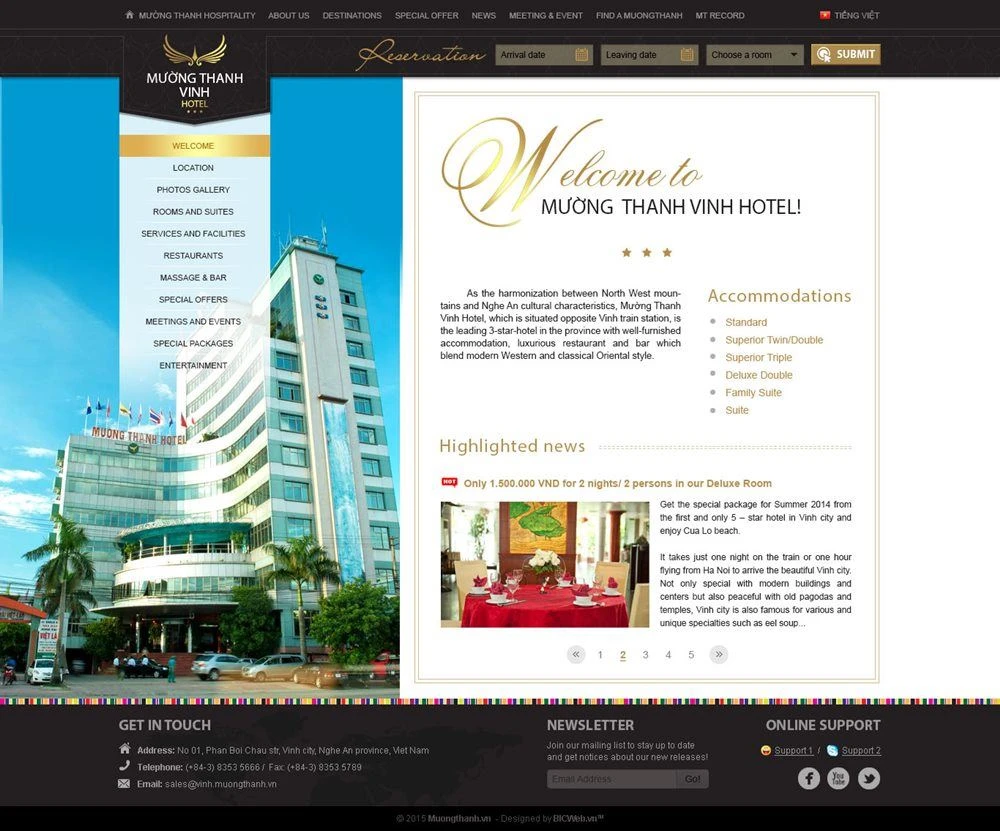 Tập đoàn Mường Thanh - Chuỗi hơn 50 Web khách sạn 4, 5*