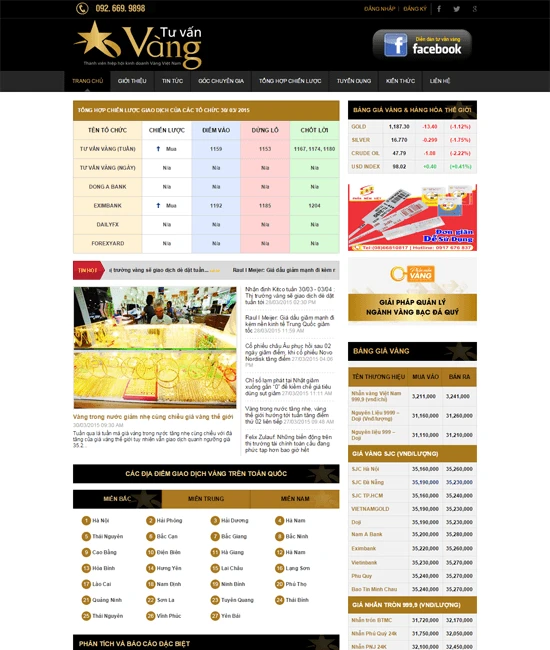 Website giới thiệu công ty Tư vấn vàng