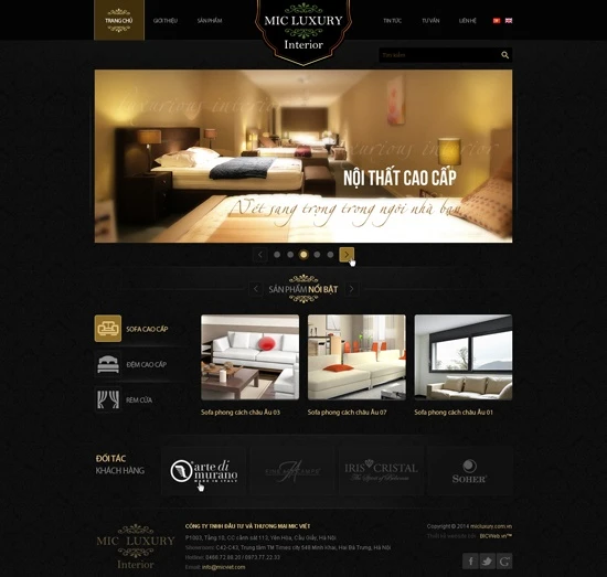 Thiết kế website nội thất Miclucxury