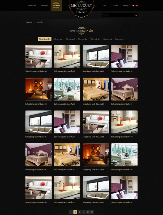 Thiết kế website nội thất Miclucxury