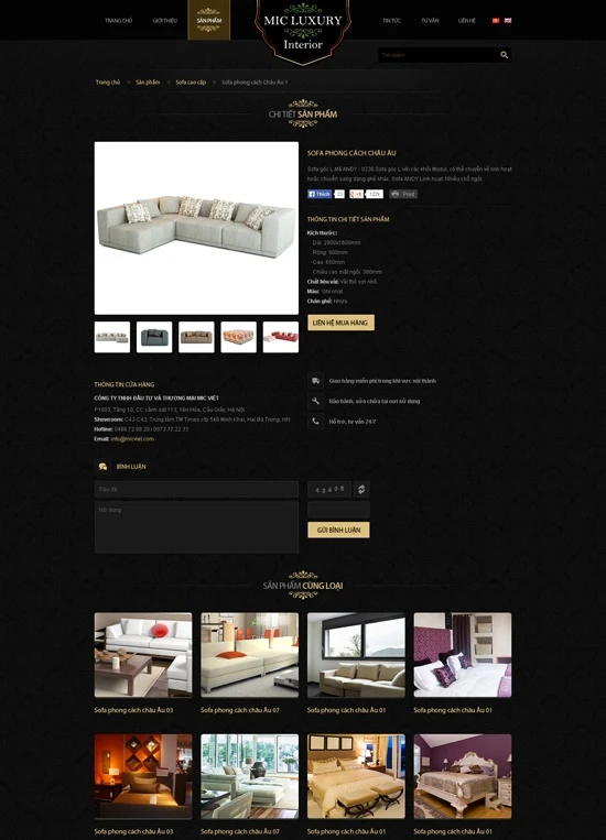 Thiết kế website nội thất Miclucxury
