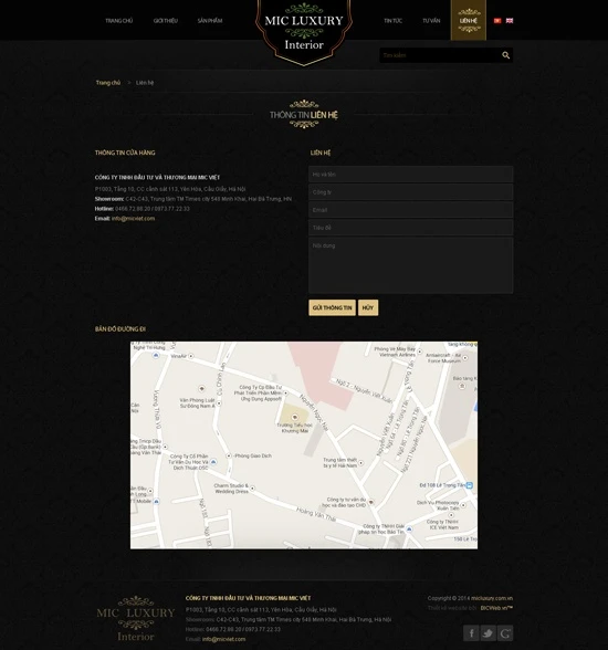 Thiết kế website nội thất Miclucxury
