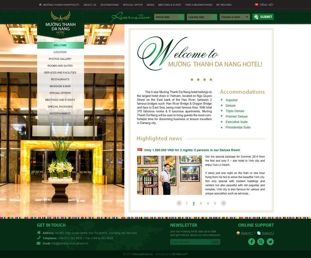Tập đoàn Mường Thanh - Chuỗi hơn 50 Web khách sạn 4, 5*
