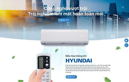 BICWeb tư vấn và thiết kế website thương hiệu điều hòa Hyundai tại Việt Nam