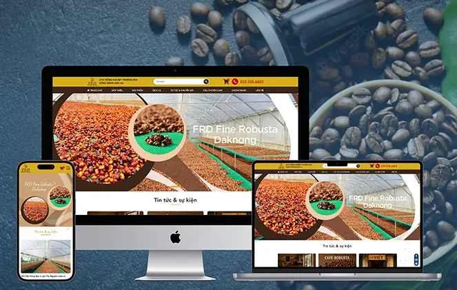 Thiết kế website sản phẩm thương hiệu Cafe FRD Fine Robusta