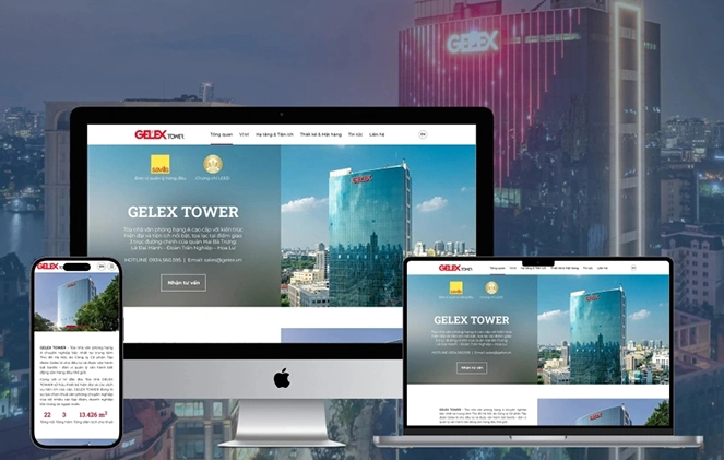 BICWeb triển khai dự án Landing page cho thuê văn phòng tòa nhà Gelex Tower