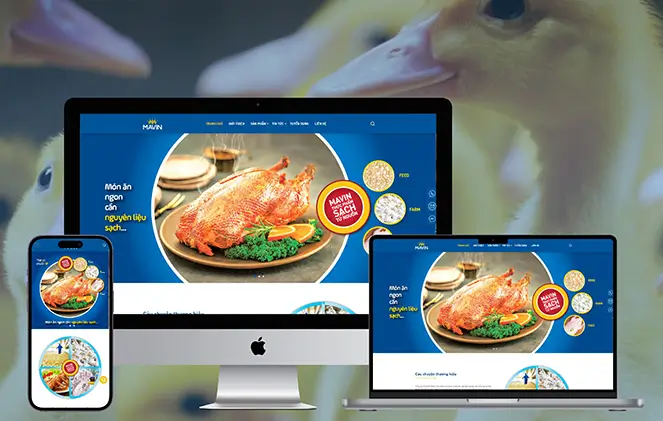 BICWeb thiết kế website thực phẩm sạch Mavin Duck