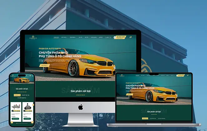 Thiết kế website phụ tùng - nội thất ô tô