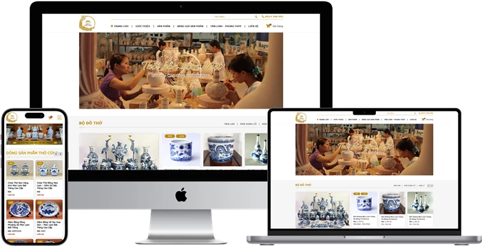 Thiết kế website gốm sứ, mỹ nghệ quảng bá sản phẩm, doanh nghiệp
